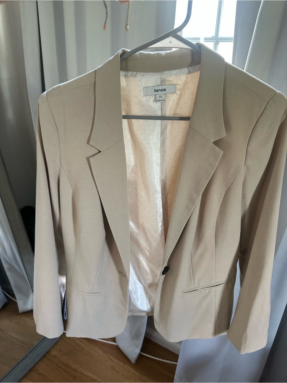 kensie Women's Beige Single-Button Blazer